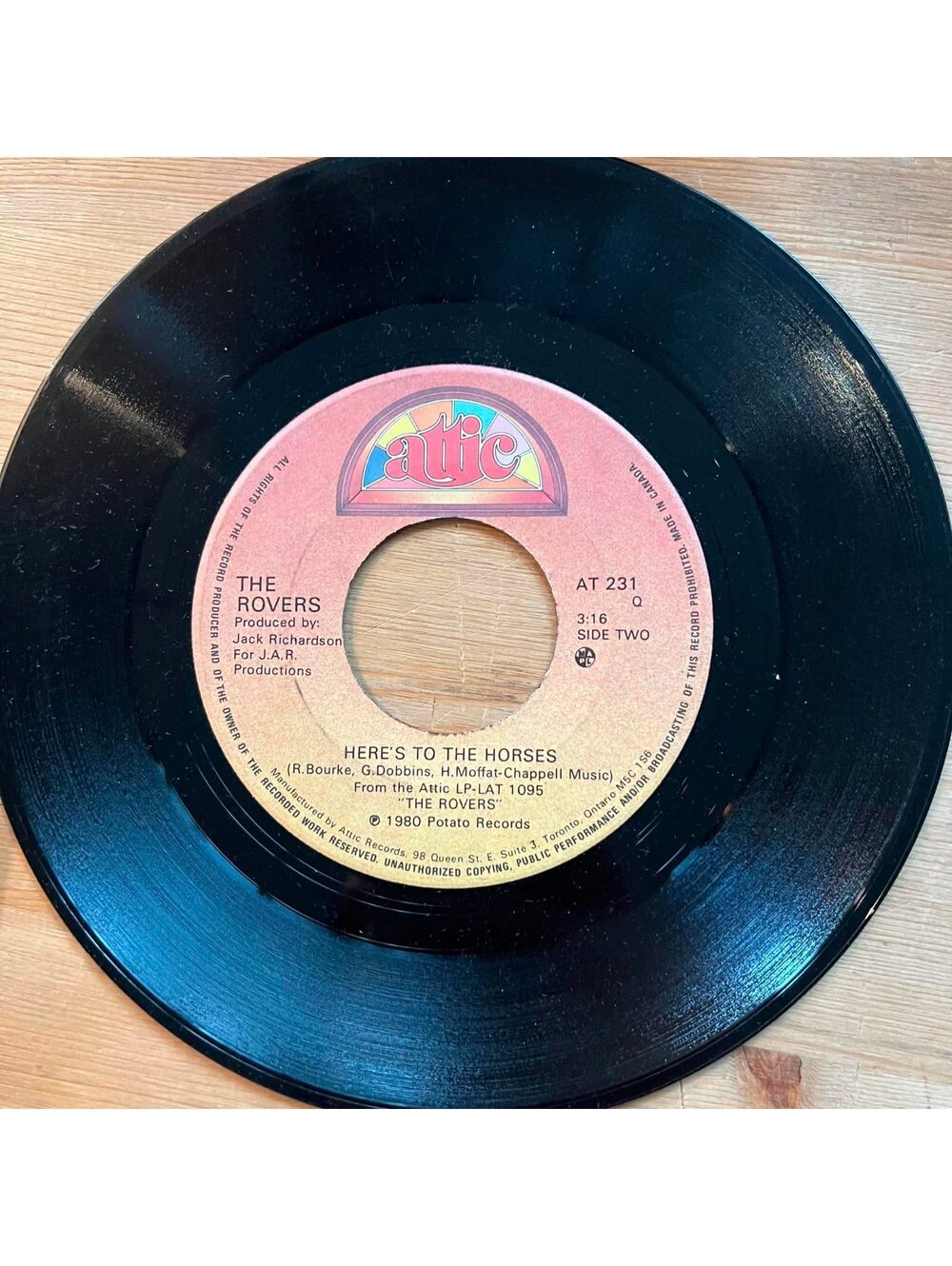 The Rovers - Here's to the Horses/Wasn't that a Party 45rpm VG+ R11